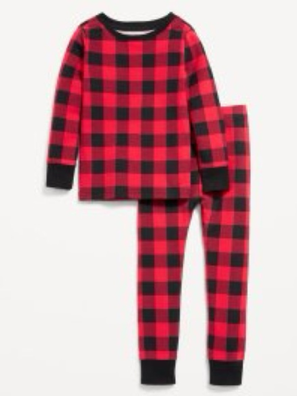 Old Navy Red and Black Buffalo Plaid Kids Pajama Set